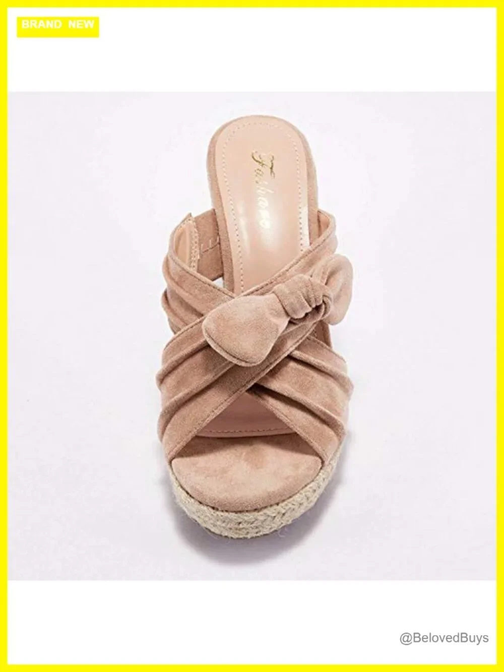 Wedge Espadrilles Sandals Platform Slip on Bow Knot Mules Shoes Faux Suede